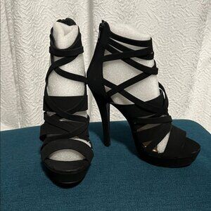 Black Strappy High Heels